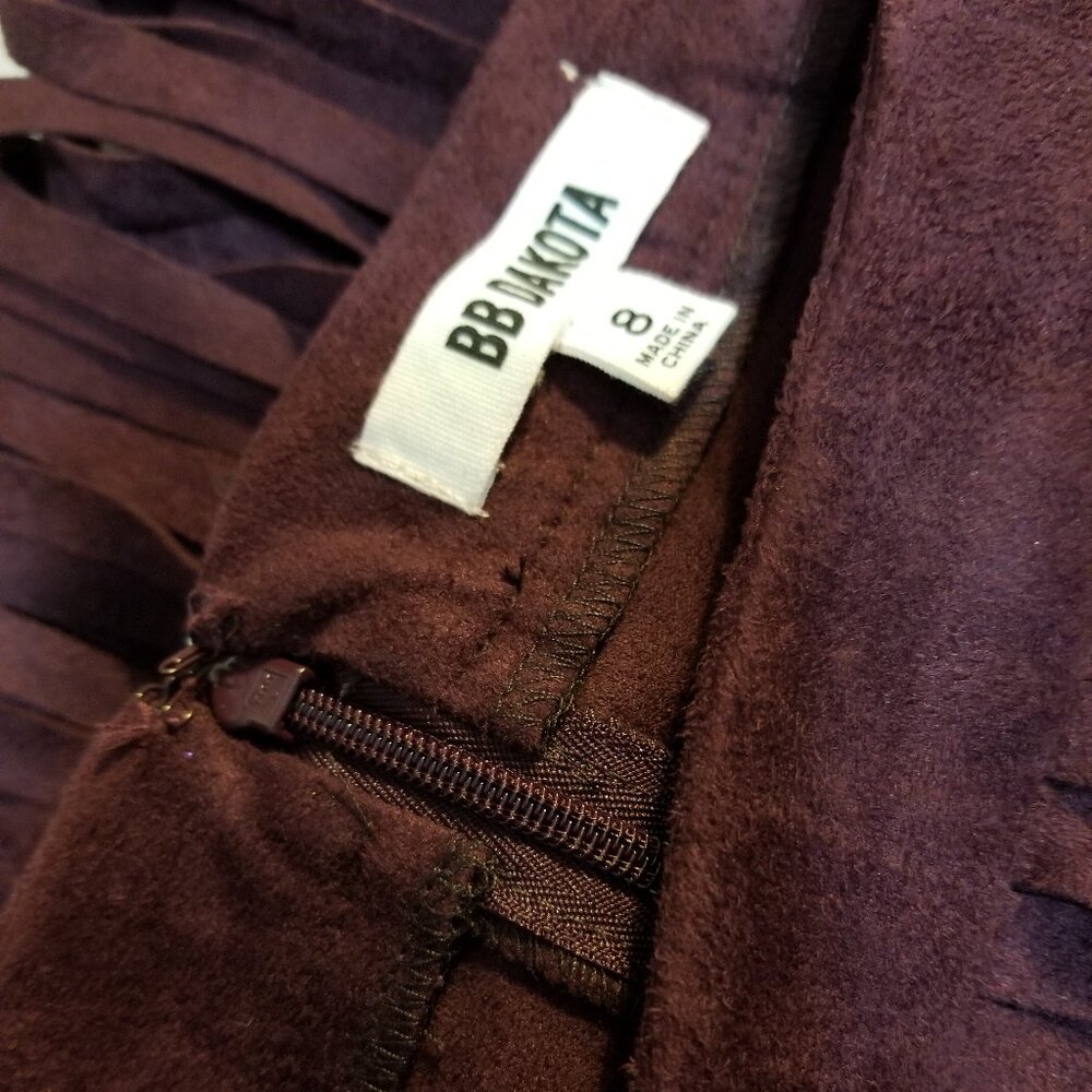 BB DAKOTA Plumb Suede Fringe Skirt - Picture 4 of 5
